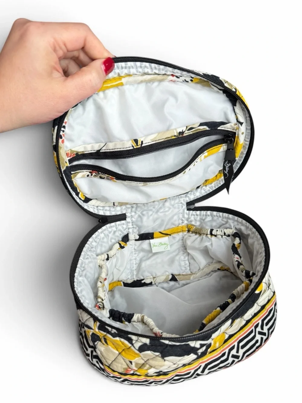 Vera Bradley Yellow Floral Quilted Cosmetic Case